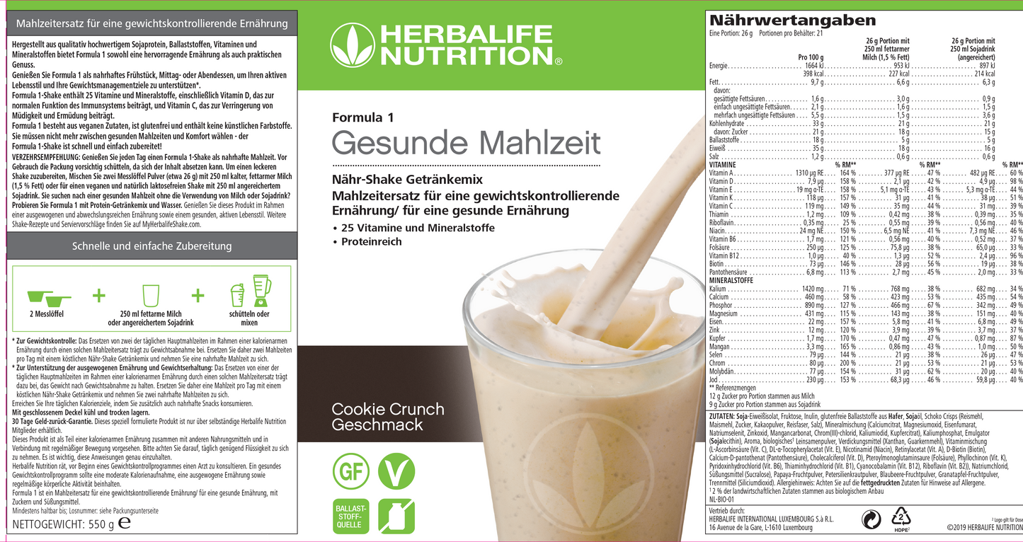 Formula 1-Shake 550 g Herbalife Stratulat