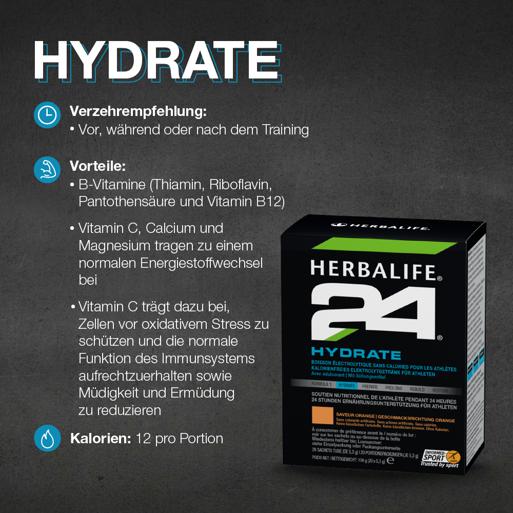 H24 Hydrate Orangegeschmack 20 x 5,3 g Herbalife