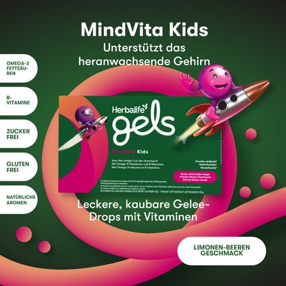 Herbalife Gels MindVita Kids Limone-Beere 30 kaubare Gelee-Drops Herbalife