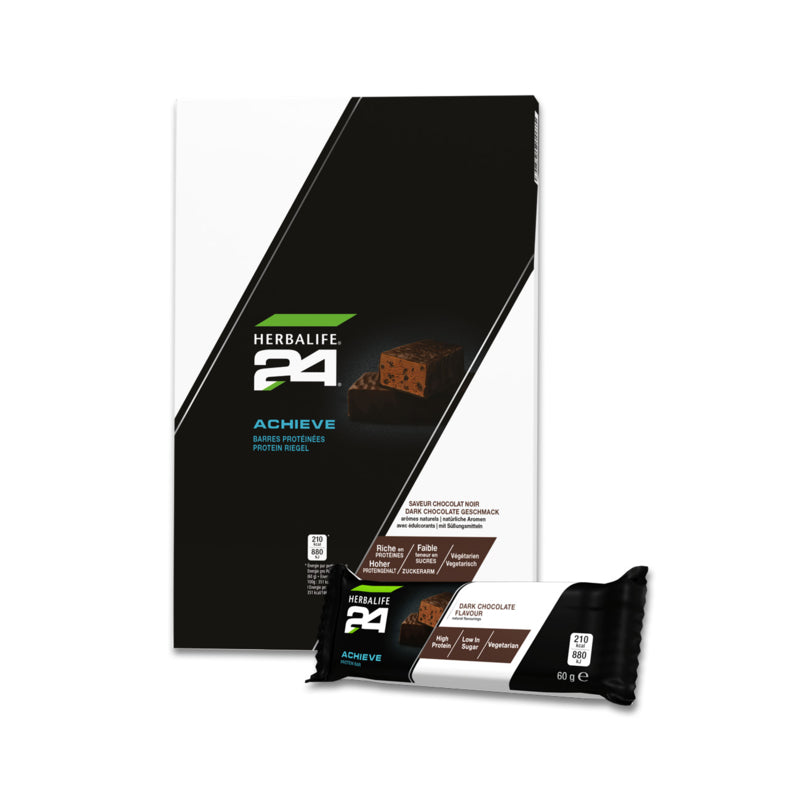 H24 Achieve Protein Riegel Dark Chocolate Geschmack, 6 x 60 g Herbalife